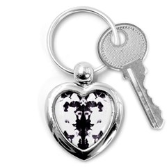 Rorschach Inkblot Pattern Key Chain (heart) by SpinnyChairDesigns