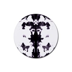 Rorschach Inkblot Pattern Rubber Round Coaster (4 Pack)  by SpinnyChairDesigns