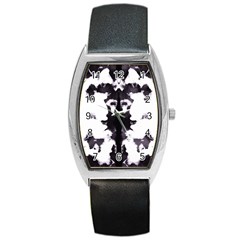 Rorschach Inkblot Pattern Barrel Style Metal Watch by SpinnyChairDesigns