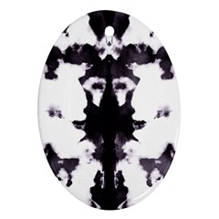 Rorschach Inkblot Pattern Oval Ornament (two Sides) by SpinnyChairDesigns