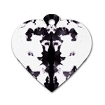 Rorschach Inkblot Pattern Dog Tag Heart (Two Sides) Front