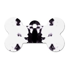 Rorschach Inkblot Pattern Dog Tag Bone (two Sides) by SpinnyChairDesigns