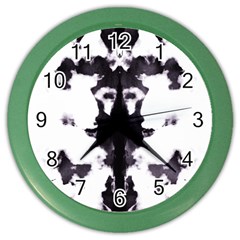 Rorschach Inkblot Pattern Color Wall Clock by SpinnyChairDesigns