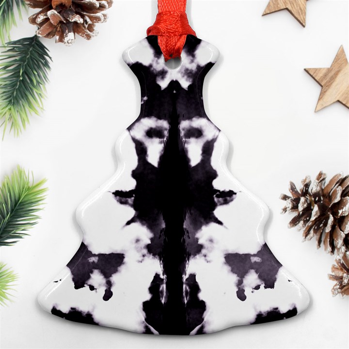 Rorschach Inkblot Pattern Christmas Tree Ornament (Two Sides)