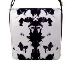 Rorschach Inkblot Pattern Flap Closure Messenger Bag (l) by SpinnyChairDesigns