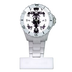 Rorschach Inkblot Pattern Plastic Nurses Watch by SpinnyChairDesigns