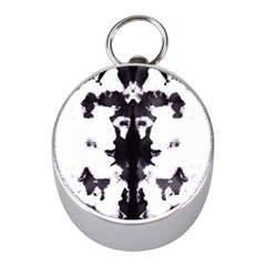 Rorschach Inkblot Pattern Mini Silver Compasses by SpinnyChairDesigns