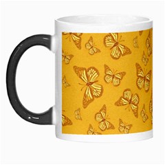 Mustard Yellow Monarch Butterflies Morph Mugs by SpinnyChairDesigns