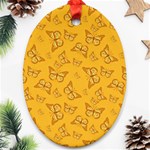 Mustard Yellow Monarch Butterflies Oval Ornament (Two Sides) Front