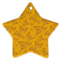 Mustard Yellow Monarch Butterflies Star Ornament (two Sides) by SpinnyChairDesigns