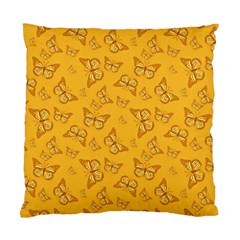 Mustard Yellow Monarch Butterflies Standard Cushion Case (one Side) by SpinnyChairDesigns