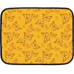 Mustard Yellow Monarch Butterflies Double Sided Fleece Blanket (Mini)  35 x27  Blanket Front