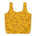 Mustard Yellow Monarch Butterflies Full Print Recycle Bag (L) Back