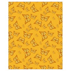 Mustard Yellow Monarch Butterflies Drawstring Bag (small) by SpinnyChairDesigns