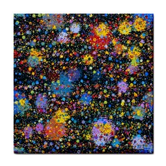 Abstract Paint Splatters Tile Coaster by SpinnyChairDesigns