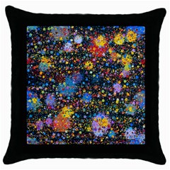 Abstract Paint Splatters Throw Pillow Case (black) by SpinnyChairDesigns