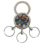 Abstract Paint Splatters 3-Ring Key Chain Front