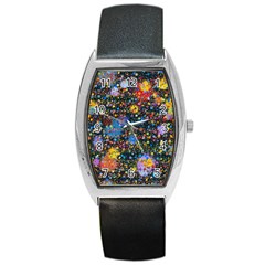 Abstract Paint Splatters Barrel Style Metal Watch by SpinnyChairDesigns