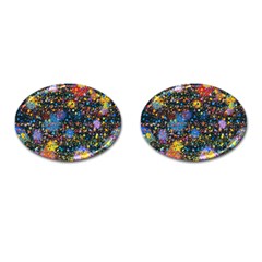 Abstract Paint Splatters Cufflinks (oval) by SpinnyChairDesigns