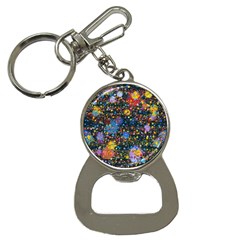 Abstract Paint Splatters Bottle Opener Key Chain by SpinnyChairDesigns