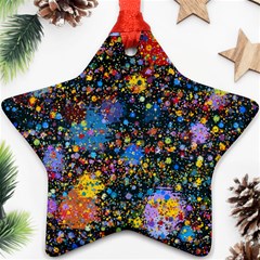 Abstract Paint Splatters Star Ornament (two Sides) by SpinnyChairDesigns