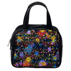 Abstract Paint Splatters Classic Handbag (one Side) by SpinnyChairDesigns