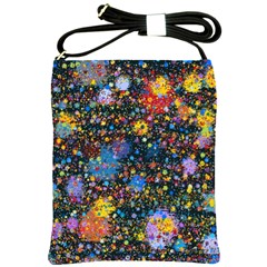 Abstract Paint Splatters Shoulder Sling Bag by SpinnyChairDesigns