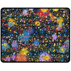 Abstract Paint Splatters Fleece Blanket (medium)  by SpinnyChairDesigns