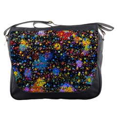 Abstract Paint Splatters Messenger Bag by SpinnyChairDesigns