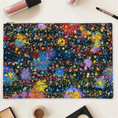 Abstract Paint Splatters Cosmetic Bag (xxl) by SpinnyChairDesigns