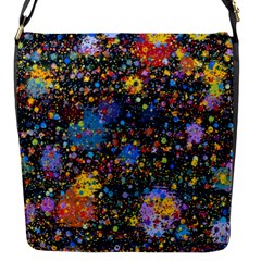 Abstract Paint Splatters Flap Closure Messenger Bag (s) by SpinnyChairDesigns