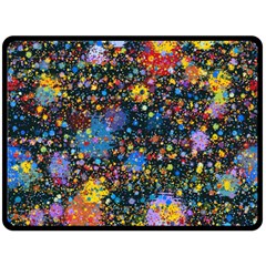 Abstract Paint Splatters Double Sided Fleece Blanket (large)  by SpinnyChairDesigns