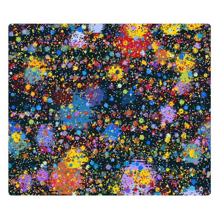 Abstract Paint Splatters Double Sided Flano Blanket (Small) 