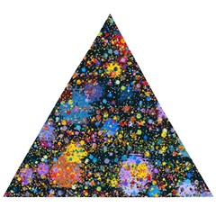 Abstract Paint Splatters Wooden Puzzle Triangle by SpinnyChairDesigns