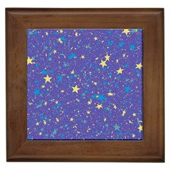 Starry Night Purple Framed Tile by SpinnyChairDesigns