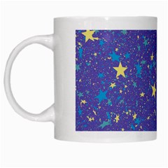 Starry Night Purple White Mugs by SpinnyChairDesigns