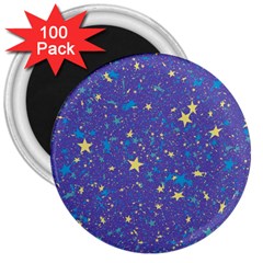 Starry Night Purple 3  Magnets (100 Pack) by SpinnyChairDesigns