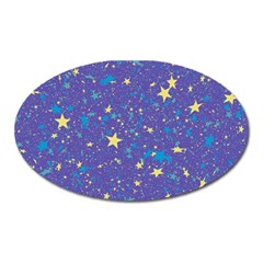 Starry Night Purple Oval Magnet by SpinnyChairDesigns