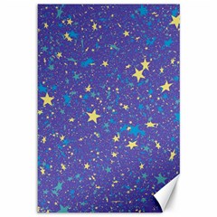 Starry Night Purple Canvas 12  X 18  by SpinnyChairDesigns