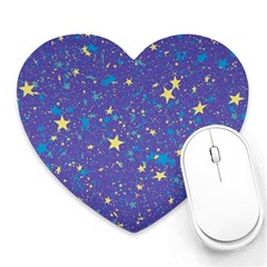 Starry Night Purple Heart Mousepads by SpinnyChairDesigns