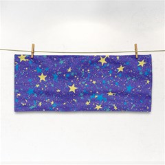 Starry Night Purple Hand Towel by SpinnyChairDesigns