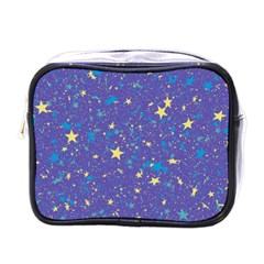 Starry Night Purple Mini Toiletries Bag (one Side) by SpinnyChairDesigns