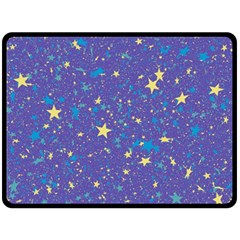 Starry Night Purple Fleece Blanket (large)  by SpinnyChairDesigns