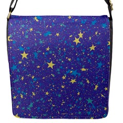 Starry Night Purple Flap Closure Messenger Bag (s) by SpinnyChairDesigns