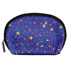 Starry Night Purple Accessory Pouch (large) by SpinnyChairDesigns