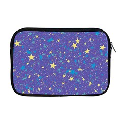 Starry Night Purple Apple Macbook Pro 17  Zipper Case by SpinnyChairDesigns