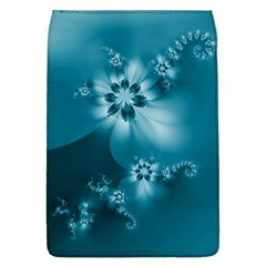 Teal Floral Print Removable Flap Cover (l) by SpinnyChairDesigns