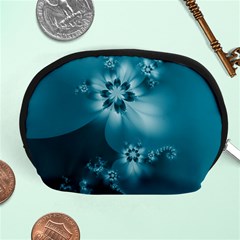 Teal Floral Print Accessory Pouch (Medium)