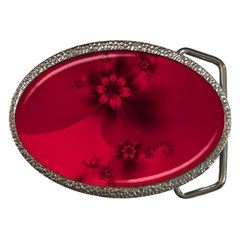 Scarlet Red Floral Print Belt Buckles