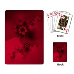 Scarlet Red Floral Print Playing Cards Single Design (Rectangle) Back